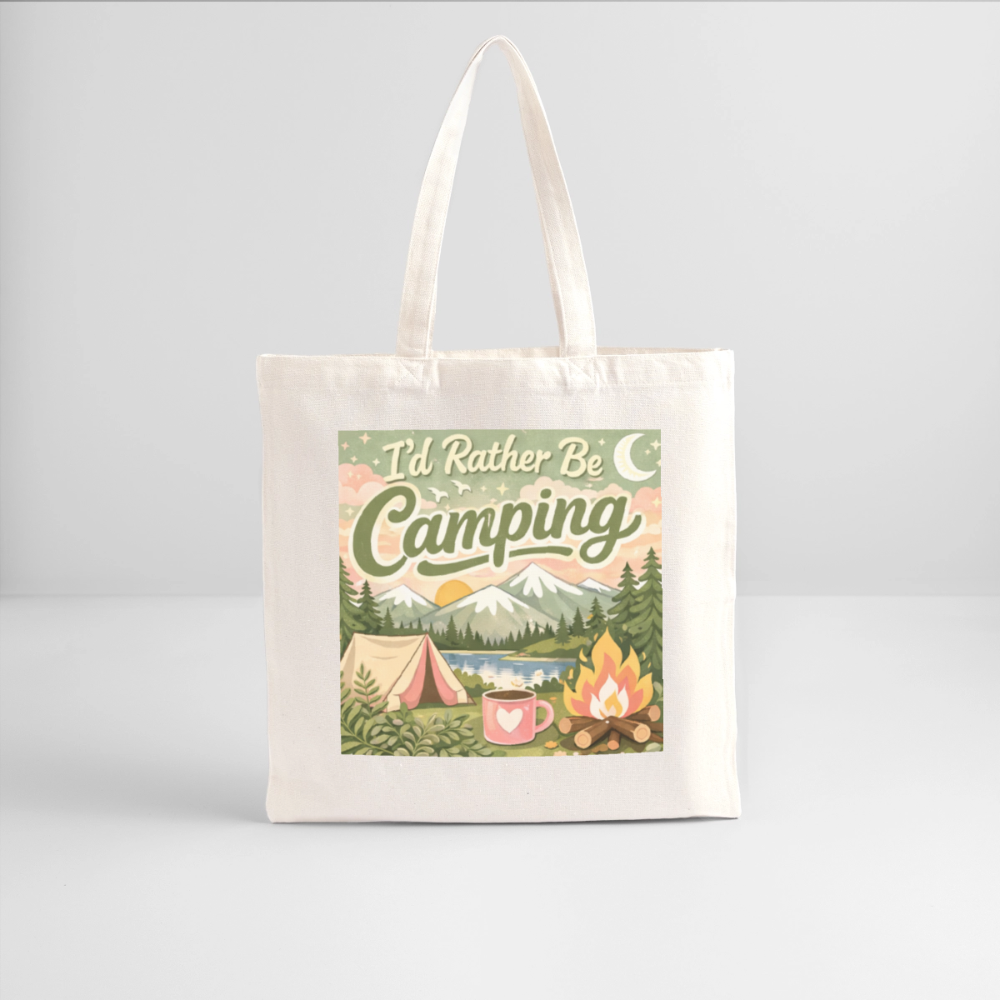 I'd Rather Be Camping Recycled Tote Bag - natural